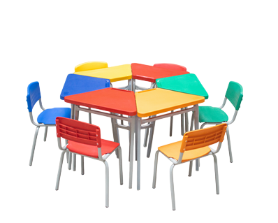 MESA TRAPEZIO INFANTIL RESINA